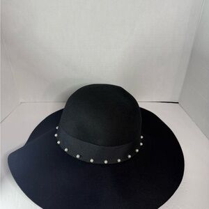 Vince Camuto embellished studded floppy wool hat
